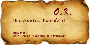 Oreskovics Konrád névjegykártya